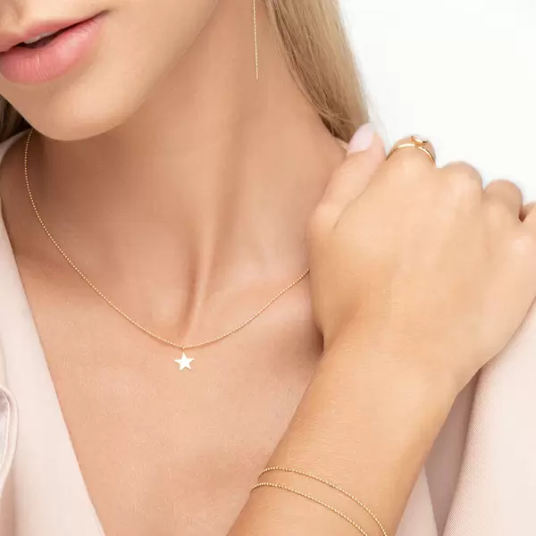 Leaf Jewelry Halskette STAR, 14 K Gelbgold Lagerräumung