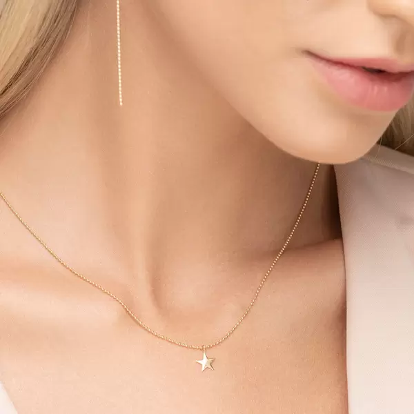 Leaf Jewelry Halskette STAR, 14 K Gelbgold Lagerräumung