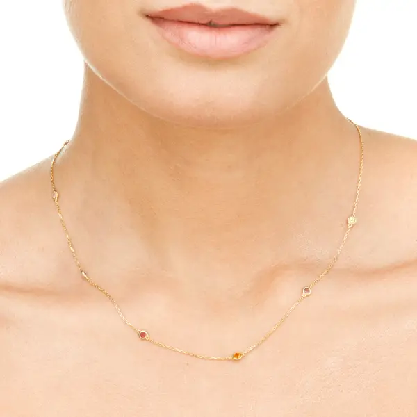 Leaf Jewelry Halskette Fine Gems, 14K Gelbgold Heißer Verkauf