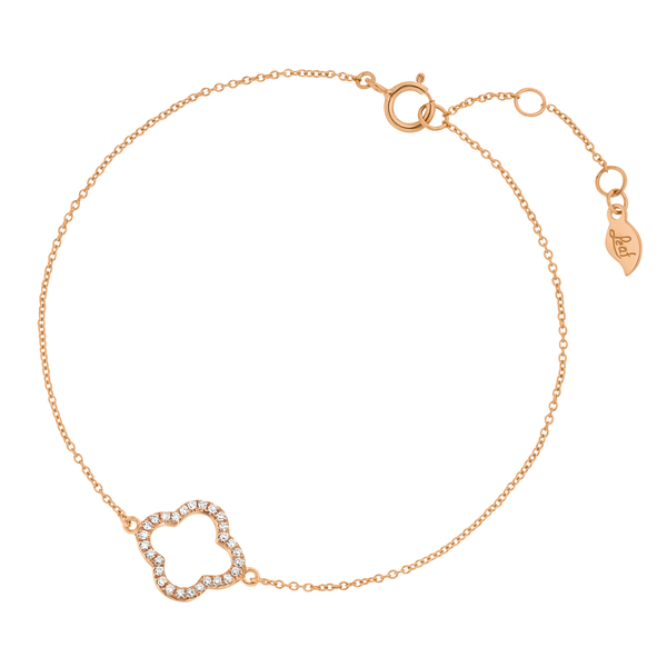 Leaf Jewelry Armkette Clover mit Diamanten, 18 K Roségold Top Angebot
