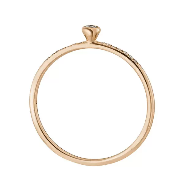Leaf Jewelry Ring Petite, White Diamond, 14 K Rosegold Neuheiten