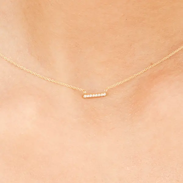 Leaf Jewelry Halskette Horizontal Bar, Diamant, 14 K Gelbgold Wochenangebot
