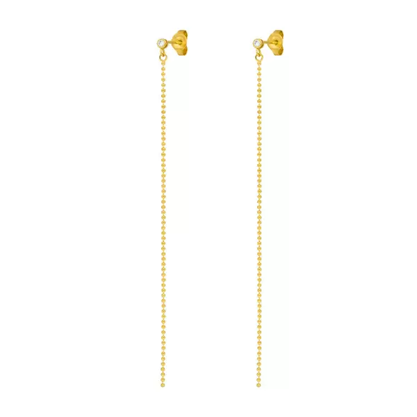 Leaf Jewelry Ohrstecker "my first diamond", ball chain, 14 K Gelbgold Kostenlose Rückgabe