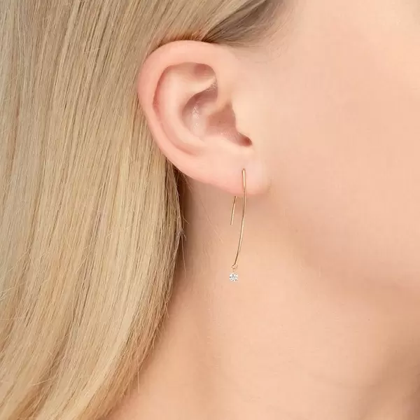 Leaf Jewelry Creole Pure M Diamant, 18 K Gelbgold Bis zu 50% Rabatt