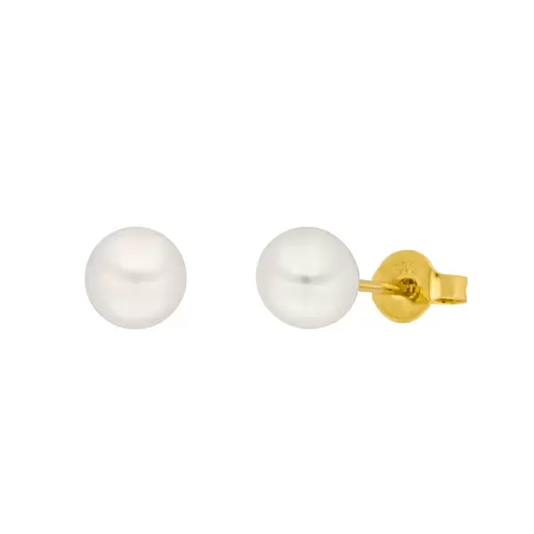 Leaf Jewelry Ohrstecker Perle, 6mm, 14 K Gelbgold Bis zu 65% Rabatt
