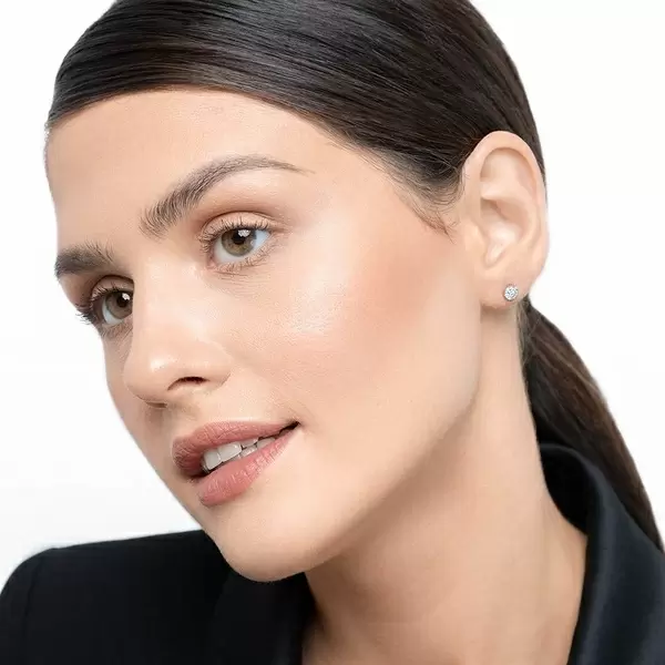 Leaf Jewelry Ohrringe Pavé mit Diamanten, 18 K Weßgold Vierteljährliche Förderung