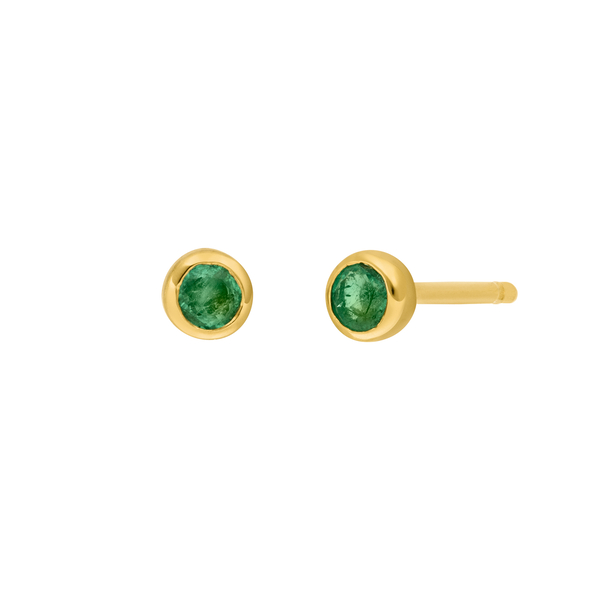 Leaf Jewelry Ohrstecker Smaragd, 14K Gelbgold Nur noch ein Tag übrig