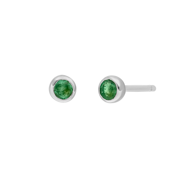 Leaf Jewelry Ohrstecker Smaragd, 14K Weißgold Super Rabatt