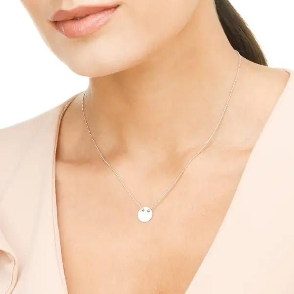 Leaf Jewelry Halskette Plate, 14 K Weißgold Kostenloser Versand international