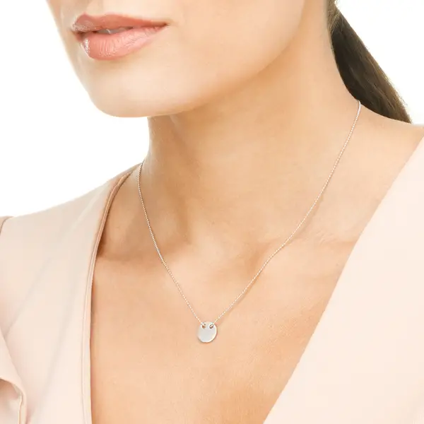 Leaf Jewelry Halskette Plate, 14 K Weißgold Kostenloser Versand international