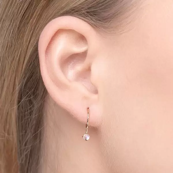 Leaf Jewelry Ohrringe Cabochon, Mondstein, 14 K Gelbgold 2025