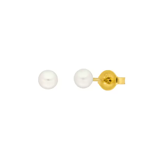 Leaf Jewelry Ohrstecker Perle, 4mm, 14 K Gelbgold Outlet