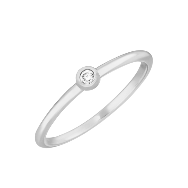 Leaf Jewelry Ring "my first diamond", 14 K Weißgold Verkauf
