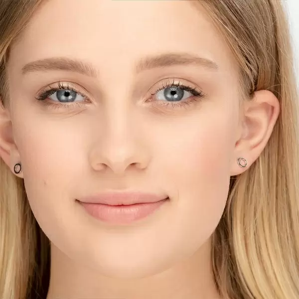 Leaf Jewelry Ohrstecker Circle, 14 K Weissgold Kostenloser Versand