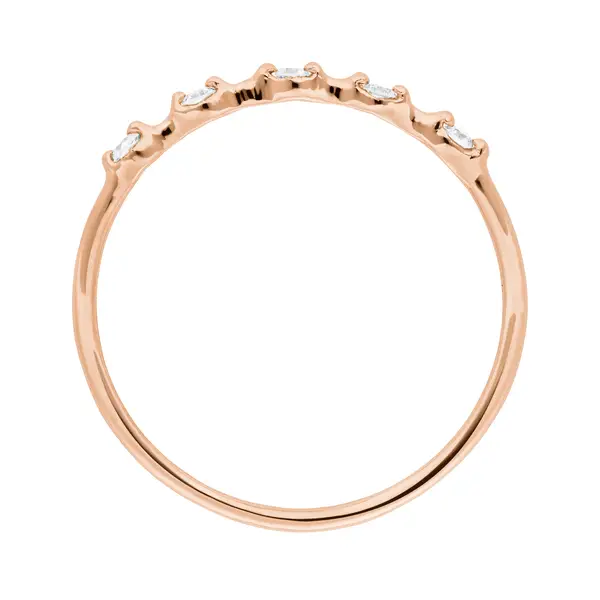 Leaf Jewelry Ring mit 5 Diamanten, 14K Rosegold Großer Ausverkauf