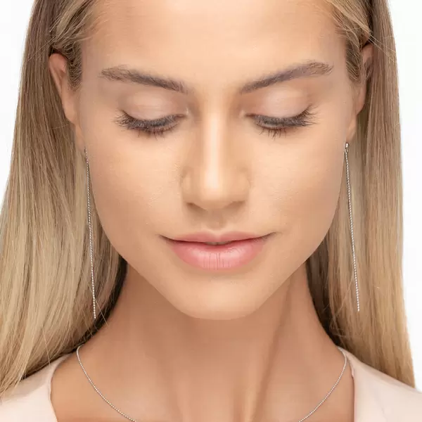 Leaf Jewelry Ohrringe Ball Chain, 14 K Weißgold Saisonschlussverkauf