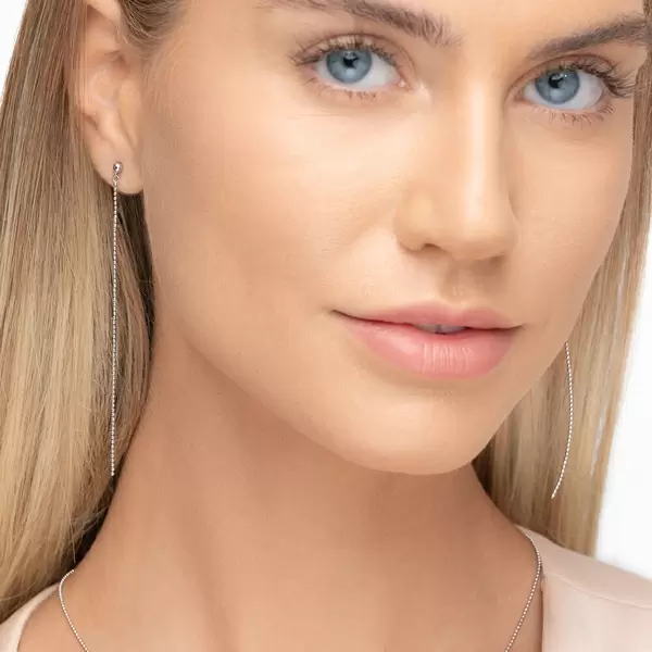 Leaf Jewelry Ohrringe Ball Chain, 14 K Weißgold Saisonschlussverkauf