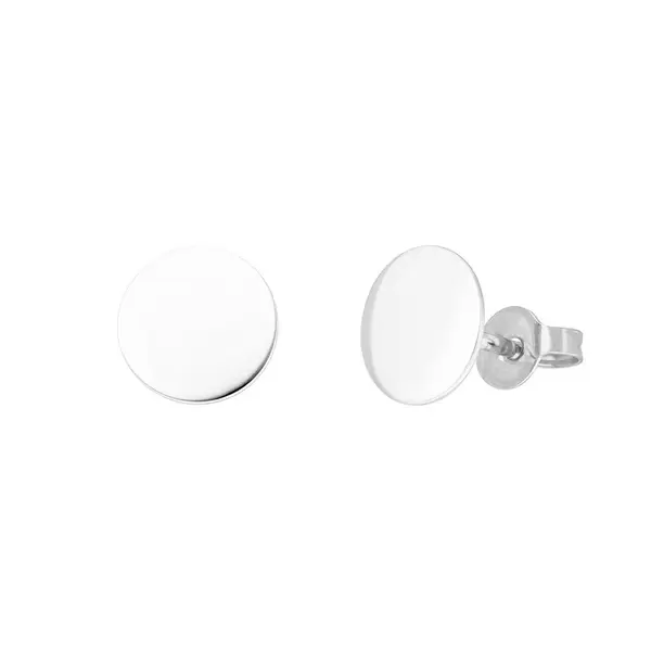 Leaf Jewelry Ohrstecker Disc 8 mm, 14 K Weissgold