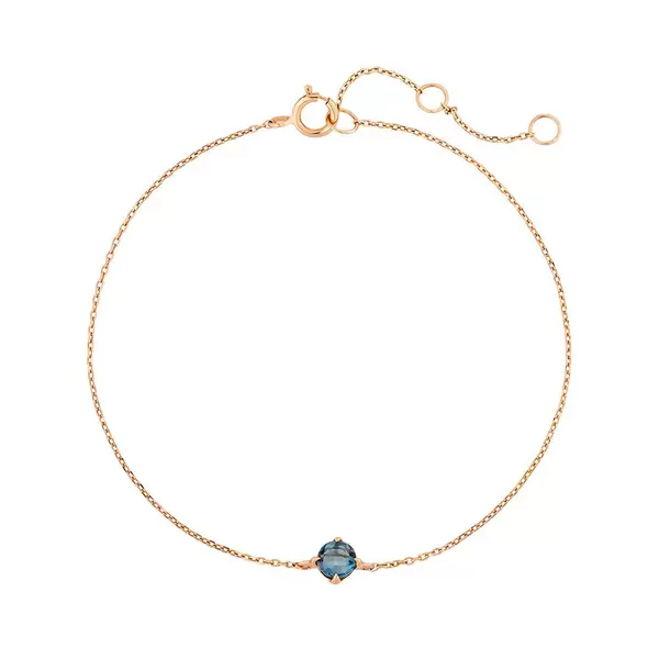 Leaf Jewelry Armkette Cabochon, Blue Topaz, 14 K Rosegold Osterangebot