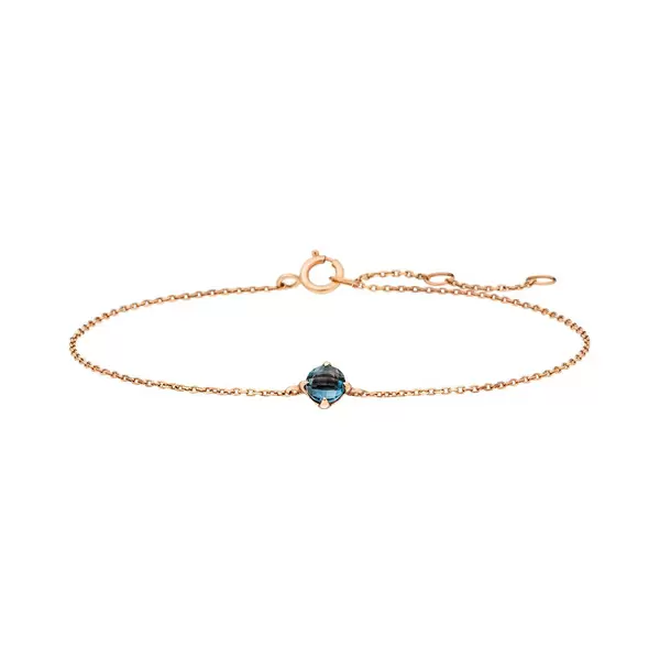 Leaf Jewelry Armkette Cabochon, Blue Topaz, 14 K Rosegold Osterangebot