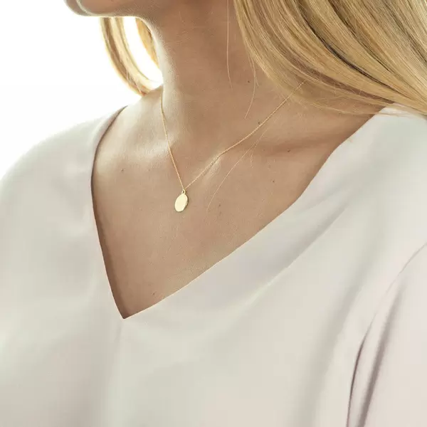 Leaf Jewelry Halskette Plate, 14 K Gelbgold Muttertagsangebot