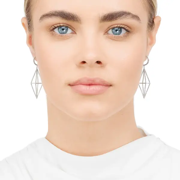 Leaf Jewelry Ohrringe Trapez mit Diamanten, 18 K Rosegold Valentinstagsangebot