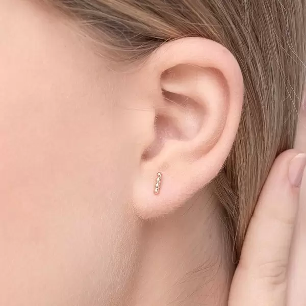 Leaf Jewelry Ohrstecker 4 Kugel, 14K Rosegold Lagerräumung