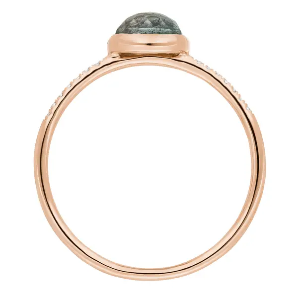 Leaf Jewelry Ring Labradorit mit Diamanten, 14K Rosegold Zeitlich begrenztes Angebot