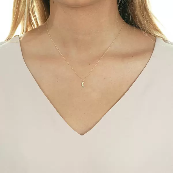 Leaf Jewelry Halskette Halbmond, 18 K Gelbgold Saisonale Angebote
