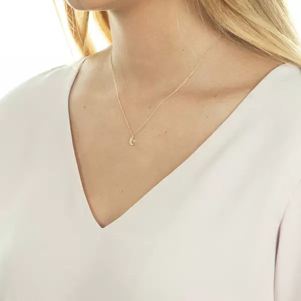 Leaf Jewelry Halskette Halbmond, 18 K Gelbgold Saisonale Angebote