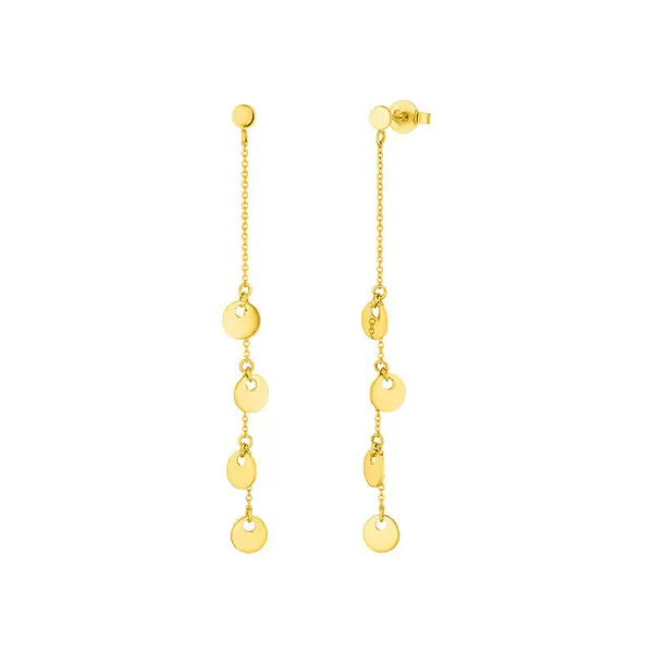 Leaf Jewelry Ohrringe Platelet Kette, 14 K Gelbgold Kauf eins, bekomm eins gratis