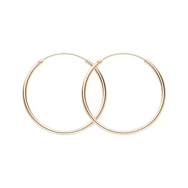 Leaf Jewelry Creole Rund L, 40mm, 14 K Rosegold Riesige Ersparnisse