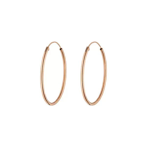 Leaf Jewelry Creole Rund L, 40mm, 14 K Rosegold Riesige Ersparnisse