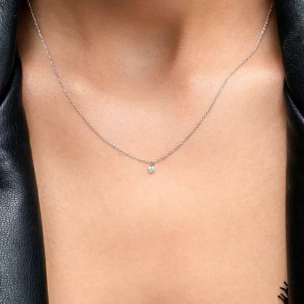 Leaf Jewelry Halskette Pure Diamant, 18 K Weißgold Super Sparpreis