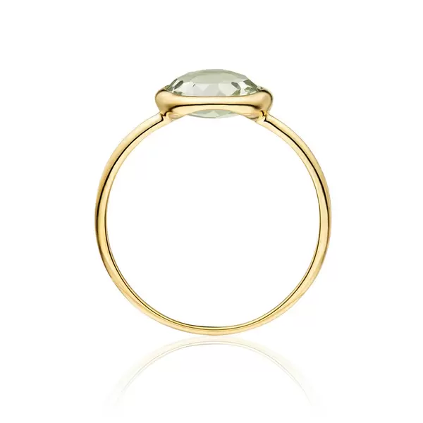 Leaf Jewelry Ring Grüner Amethyst, 14 K Gelbgold, Begrenzte Freigabe
