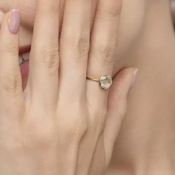Leaf Jewelry Ring Grüner Amethyst, 14 K Gelbgold, Begrenzte Freigabe