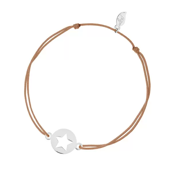 Leaf Jewelry Glücksbändchen Star, 14 K Weißgold, Beige Bis zu 50% Rabatt