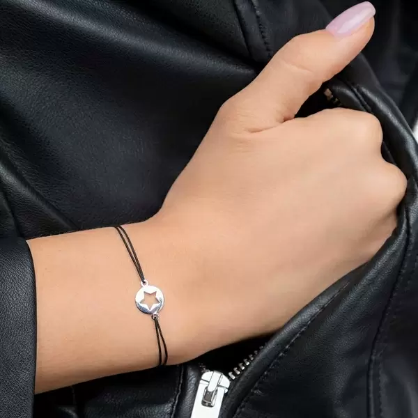 Leaf Jewelry Glücksbändchen Star, 14 K Weißgold, Beige Bis zu 50% Rabatt