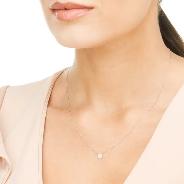Leaf Jewelry Halskette Pavé mit Diamanten, 18 K Weissgold Sonderangebot der Fabrik