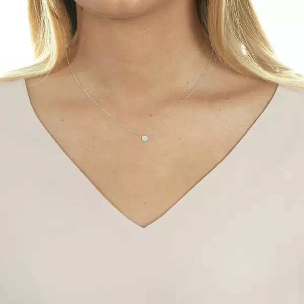 Leaf Jewelry Halskette Pavé mit Diamanten, 18 K Weissgold Sonderangebot der Fabrik