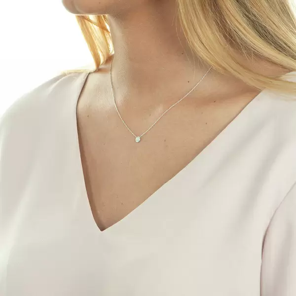 Leaf Jewelry Halskette Pavé mit Diamanten, 18 K Weissgold Sonderangebot der Fabrik