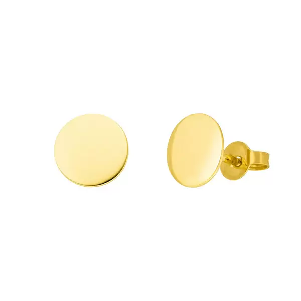 Leaf Jewelry Ohrstecker Disc 8 mm, 14 K Gelbgold 50% Rabatt mit kostenlosem Versand