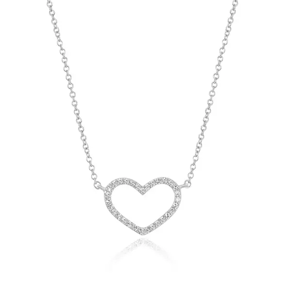 Leaf Jewelry Halskette Heart mit Diamanten, 18 K Weissgold Fabrikladen