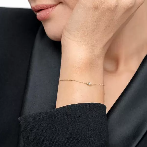 Leaf Jewelry Armkette "my first diamond", 14 K Gelbgold Begrenzt auf 3 Tage