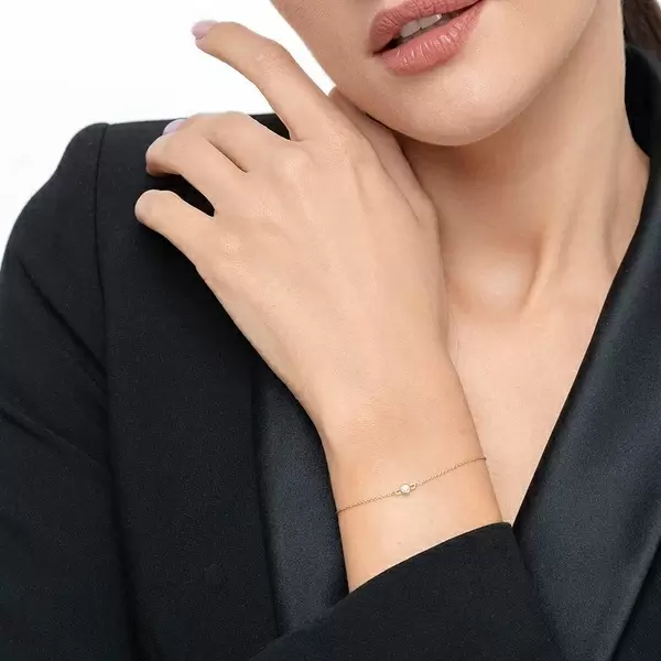 Leaf Jewelry Armkette "my first diamond", 14 K Gelbgold Begrenzt auf 3 Tage