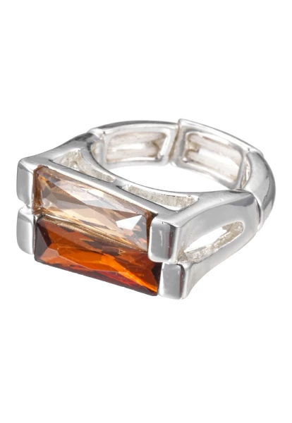 Leslii Ring silber mit länglichen Kristallen Tägliche Deals