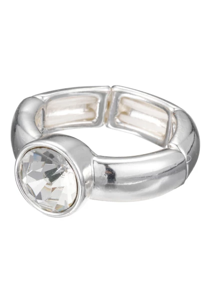 Leslii Ring silber mit rundem Kristall Sonderangebote