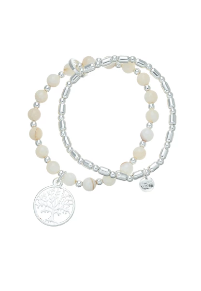 Leslii Armband Lebensbaum Kugeln Silber Osterangebot