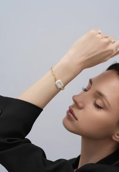Leslii Armband Glieder Perle in Gold Neuheiten