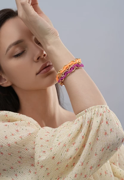Leslii Stretch Glieder Armband Lila Tägliche Deals